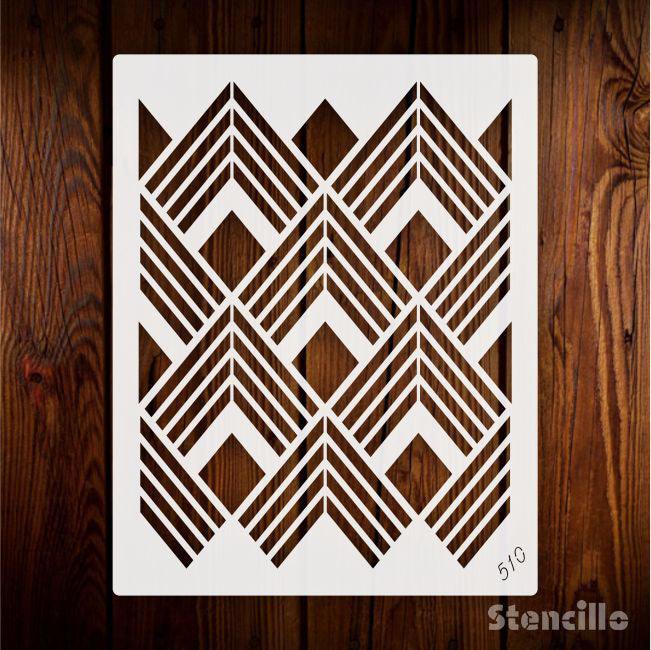 Interlocking Enigma: Enchanting Tessellating Pattern Stencil For Walls, Canvas & Fabric Painting -