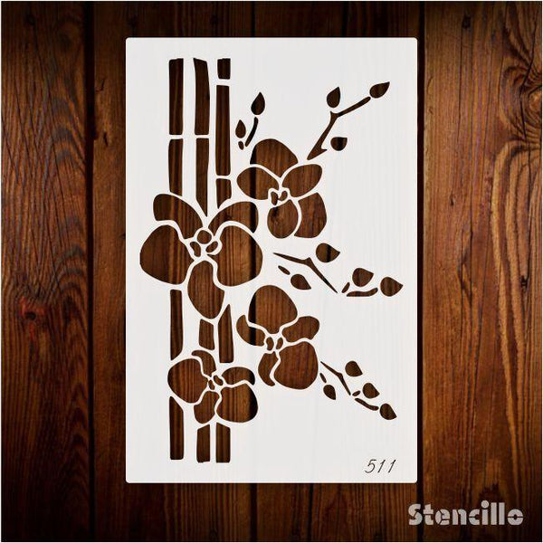 Symphony Of Nature's Beauty - Floral Reusable PVC Stencil For Walls, Canvas, Fabric Painting -