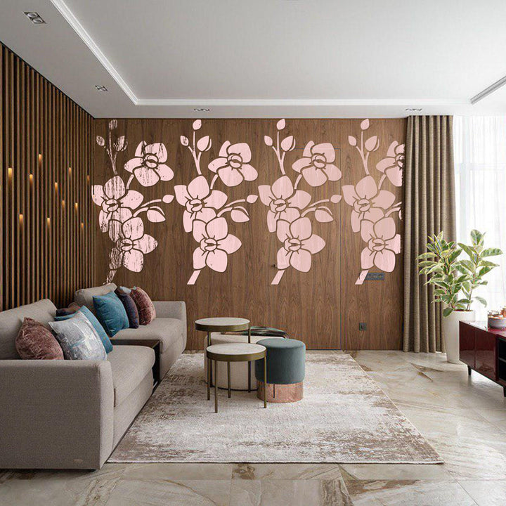 Garden of Camellias: Reusable Camellia Flower Stencils Used for Painting Walls & Canvas -