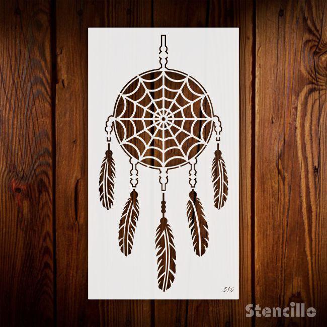 Bohemian Bliss: Paint a Tapestry of Tranquility with this Dreamcatcher Stencil -