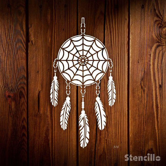 Bohemian Bliss: Paint a Tapestry of Tranquility with this Dreamcatcher Stencil -