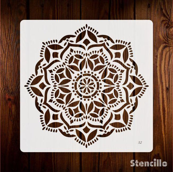 Sacred Symbolism: Symbolic Mandala Flower Stencil for Walls, Canvas & Furniture Decoration -