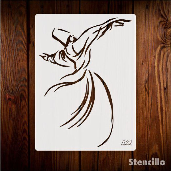 Whirling in Divine Love: Sufi Dervish Stencil for Meditation and More -
