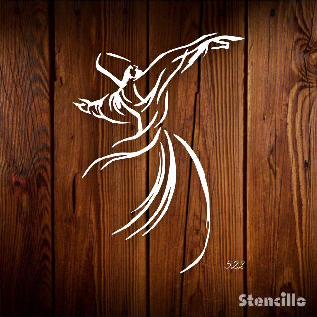 Whirling in Divine Love: Sufi Dervish Stencil for Meditation and More -