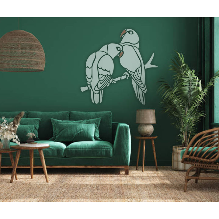 Feathered Friends: Reusable Parrot Stencil For Walls, Canvas & Furniture -