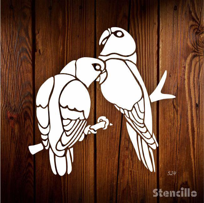Feathered Friends: Reusable Parrot Stencil For Walls, Canvas & Furniture -
