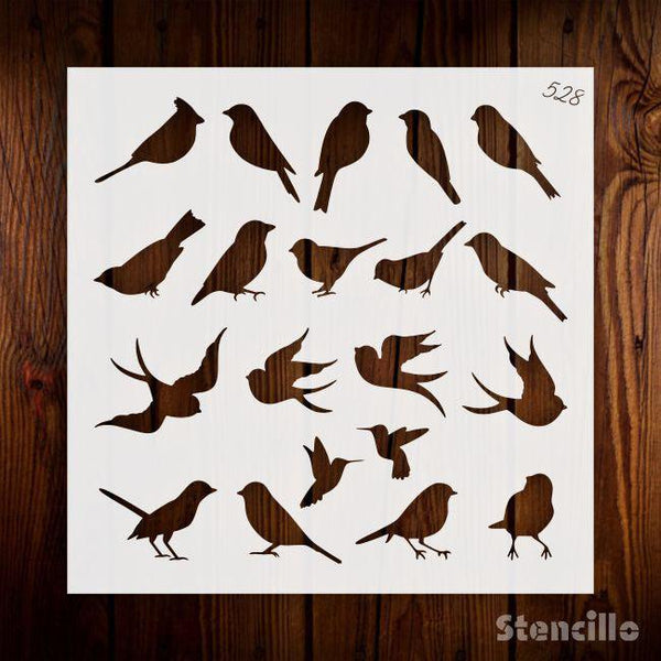 Capture the Charm of Sparrows with This Enchanting Stencil for Walls, Crafts, and More! -