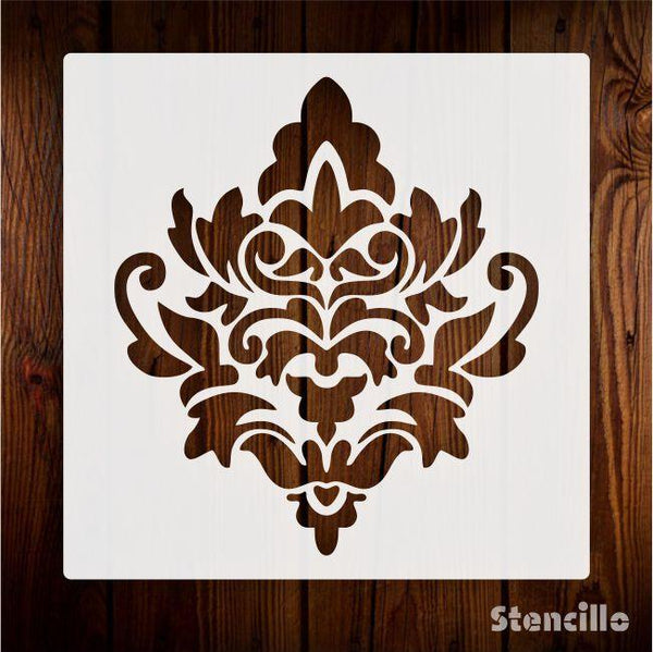 Embellishment Damask Stencil for Painting on Wood, Canvas, Paper, Fabric, Floor, Wall. ID #532 - Stencils