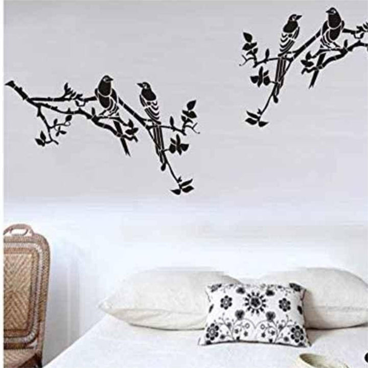 Songbird Serenade: Reusable Stencil Paints Nature's Melody for Wall,canvas & Scrapbook Painting -