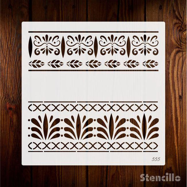 Whisper of the Agora - Greek Border Pattern Stencil For Walls, Canvas & Fabric Painting -