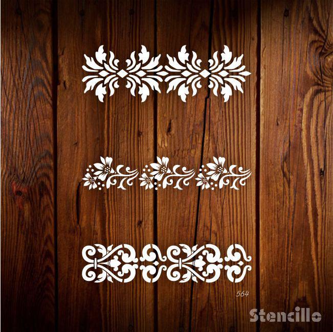 Blooming Borders: Flourish of Flowers Boarder Plastic Stencil For Walls, Canvas & Furniture Painting -