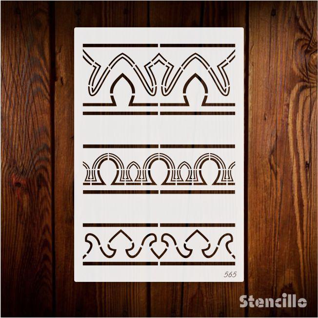 Ancient Line Border Reusable Plastic Stencil For Walls, Canvas & Furniture Painting -