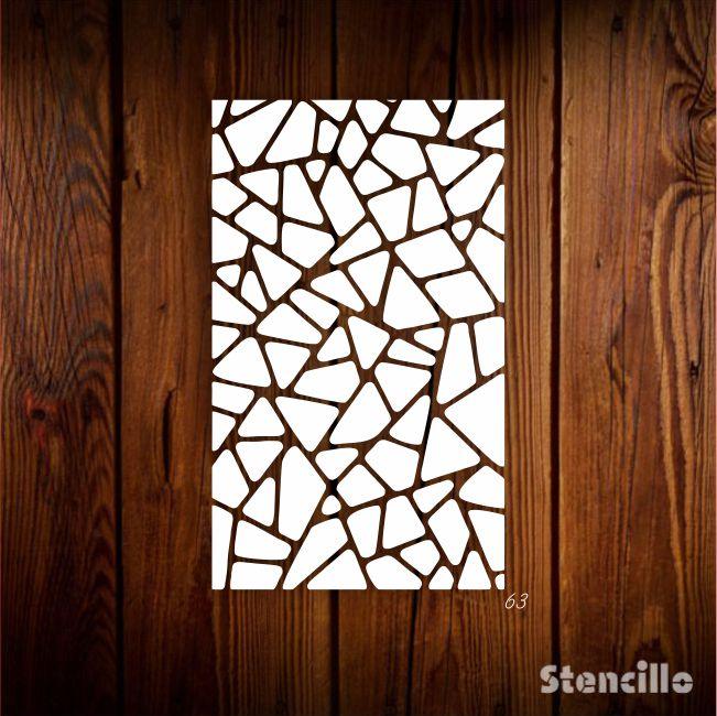 Shattered Elegance - Broken Mirror Design Stencil For Walls, Canvas & Fabric Painting -