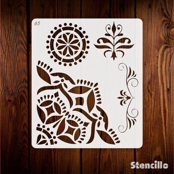Symphony of Shapes & Delicate Details: Mandala & Floral Stencil Set for Creative Exploration -