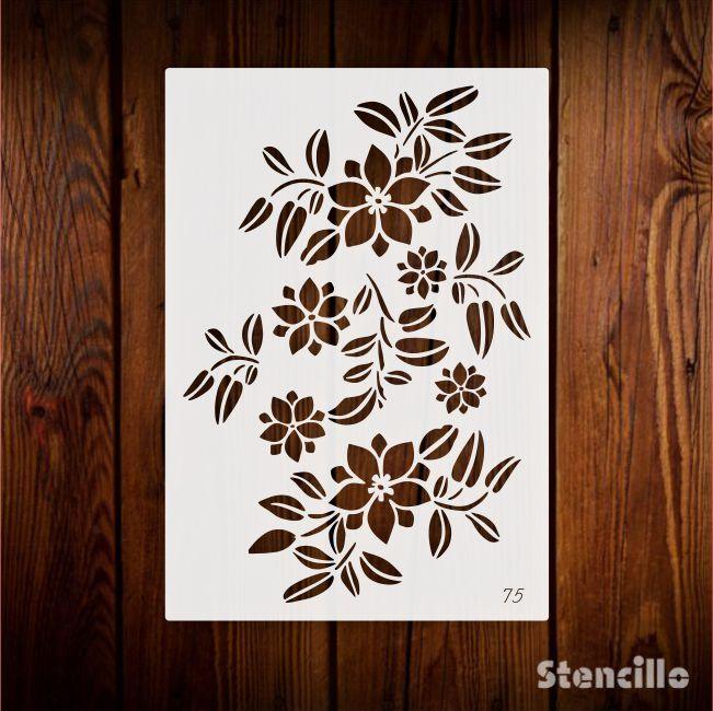 Envision a Secret Garden - Flower Reusable Stencil For Walls, Canvas & Fabric Painting -