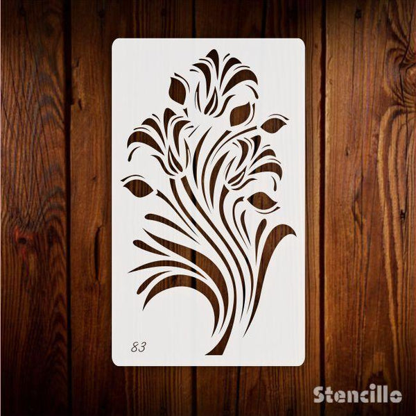 Secret Garden bursting with Life Floral Reusable Plastic Stencil For Walls, Canvas, Furniture & Fabric Painting & Embossing -