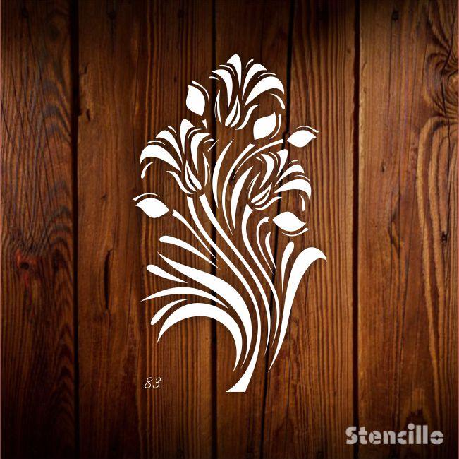 Secret Garden bursting with Life Floral Reusable Plastic Stencil For Walls, Canvas, Furniture & Fabric Painting & Embossing -