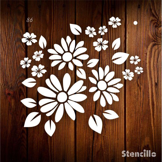 Symphony Of Blooming Flowers Floral Reusable Plastic Stencil For Walls, Canvas, Furniture & Fabric Painting & Embossing -