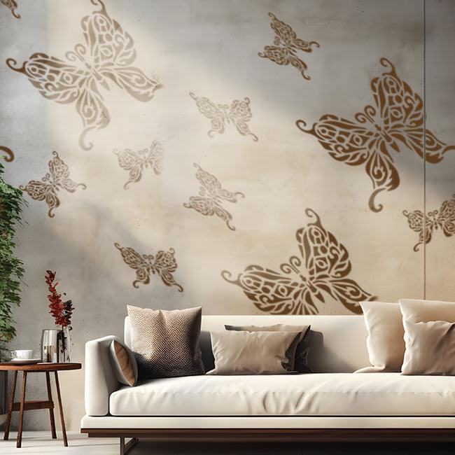 Fluttery Friends: Stencil Delicate Butterflies on Walls,Fabric & Canvas -