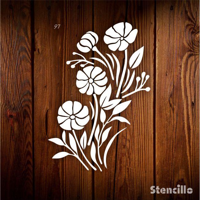 Tapestry Of Blooming Elegance Floral Plastic Stencil For Walls, Canvas & Fabric Painting -