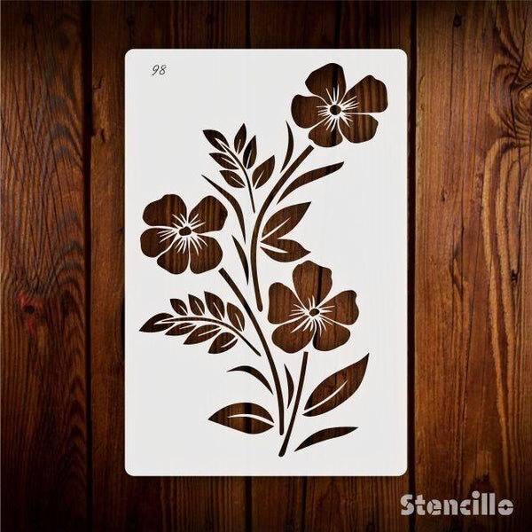Riot of Blooming Beauty: Flower Plastic Stencil For Walls, Canvas, Furniture & Fabric Painting -